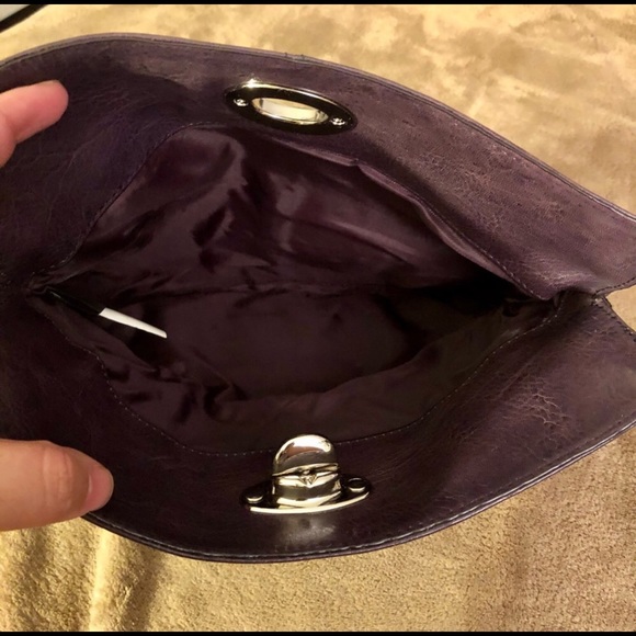 Genuine Leather Clutch Purse - Plum - Picture 3 of 5
